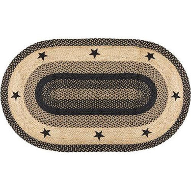 Braided Black Star Jute Braided Rug, 3'x5' - The Fox Decor